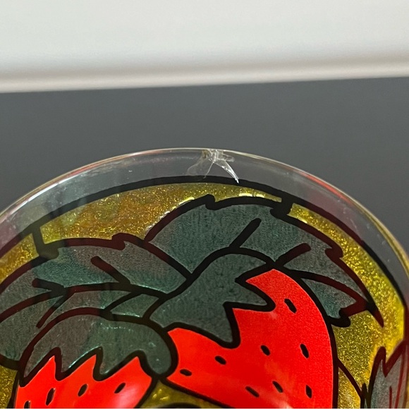 Strawberry Fruit Stained Glass Tumblers Vintage 1973 Set of 8 - Picture 14 of 15